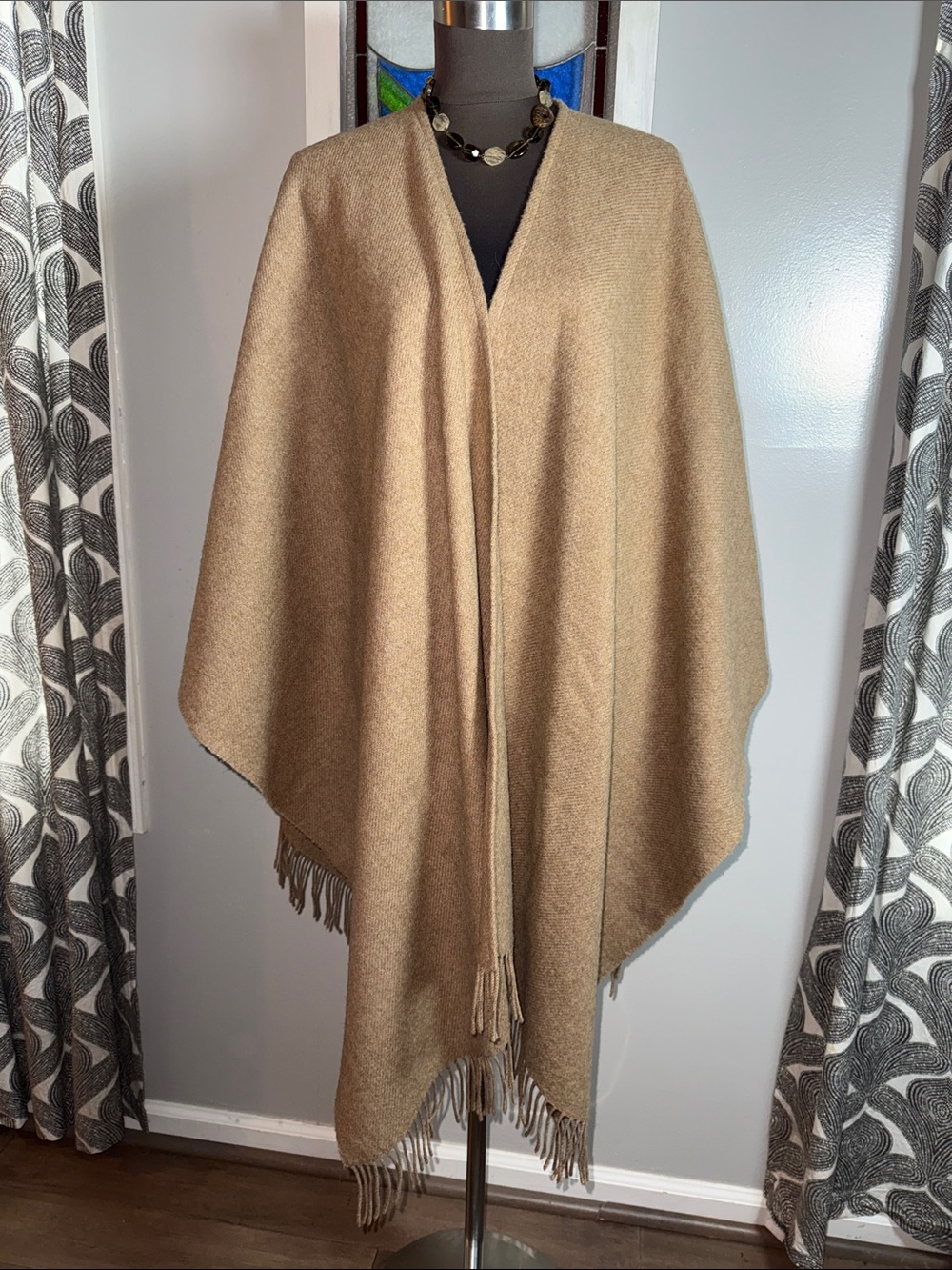 EUC L.L. Bean x John Hanly & Co Woven in Ireland Lambswool Cape Poncho